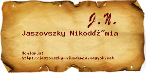 Jaszovszky Nikodémia névjegykártya